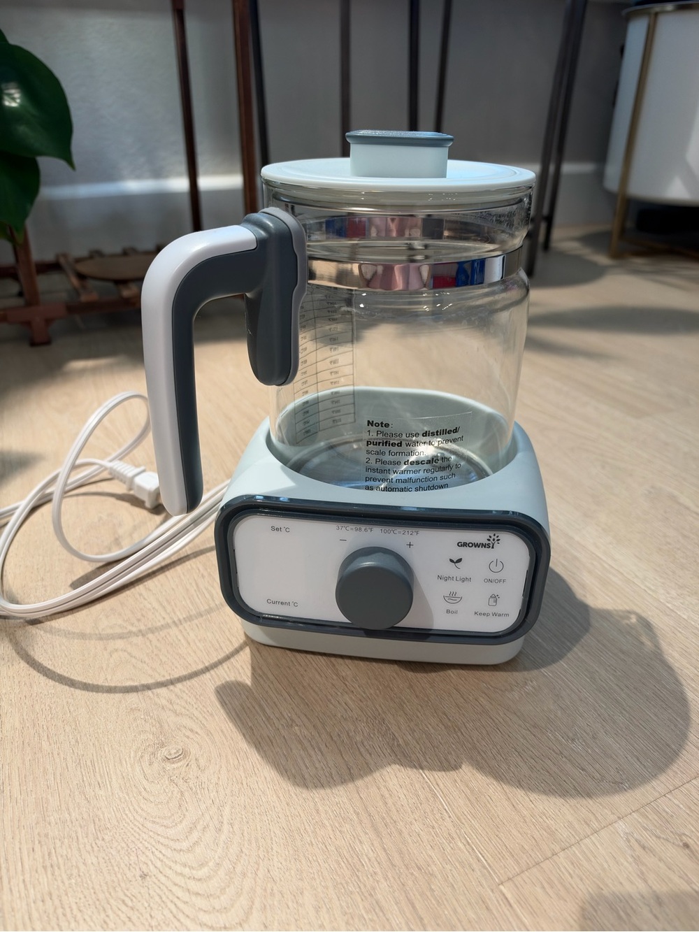 Grownsy Baby Instant Warmer, Glass Water Boiler w. Accurate Temperature Control